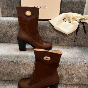 Gucci Women's Rich Brown Heeled Boots